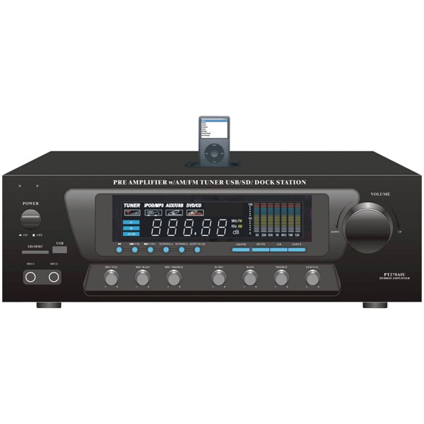 Pyle Home Stereo AM/FM Receiver with Dock for iPod PT270AIU